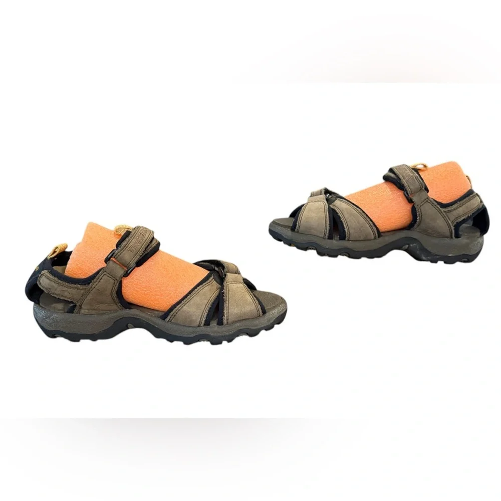 Timberland Brown and Black Outdoor Sandals with Adjustable Straps Kids Size 3